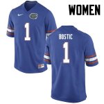 Women's Florida Gators #1 Jonathan Bostic NCAA Nike Blue Authentic Stitched College Football Jersey EQH7662BR